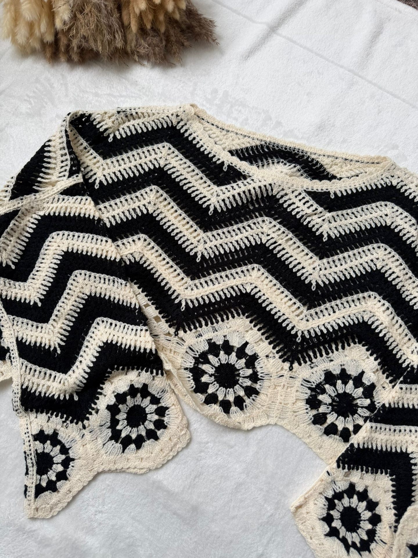 Monochrome Chevron Crochet Top