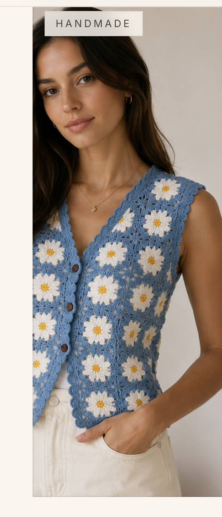Daisy Field Crochet Cardigan